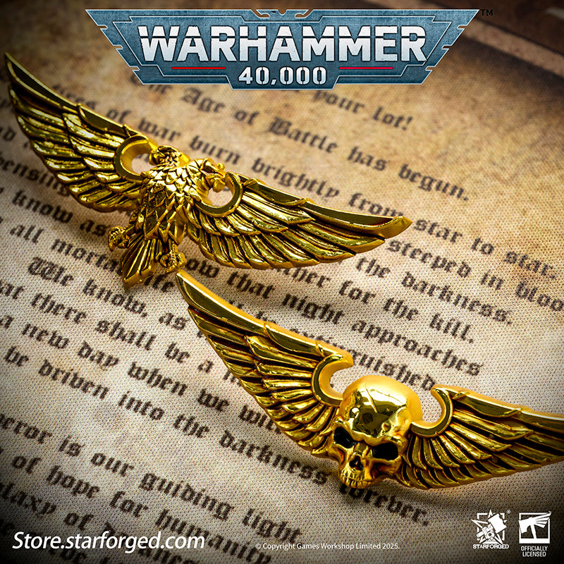 In the war-torn galaxy, the Aquila and the Imperial Skull are symbols every citizen of the Imperium knows well.
It is said that the twin heads of the Aquila represent Terra and Mars, while one eye gazes into the future and the other looks upon the past. The Imperium wages an eternal war for survival across the stars, and for humanity, the Aquila stands as the last beacon of hope in the darkness. The rule of Terra is not kind, and the Imperial regime is far from benevolent—yet only beneath the golden wings